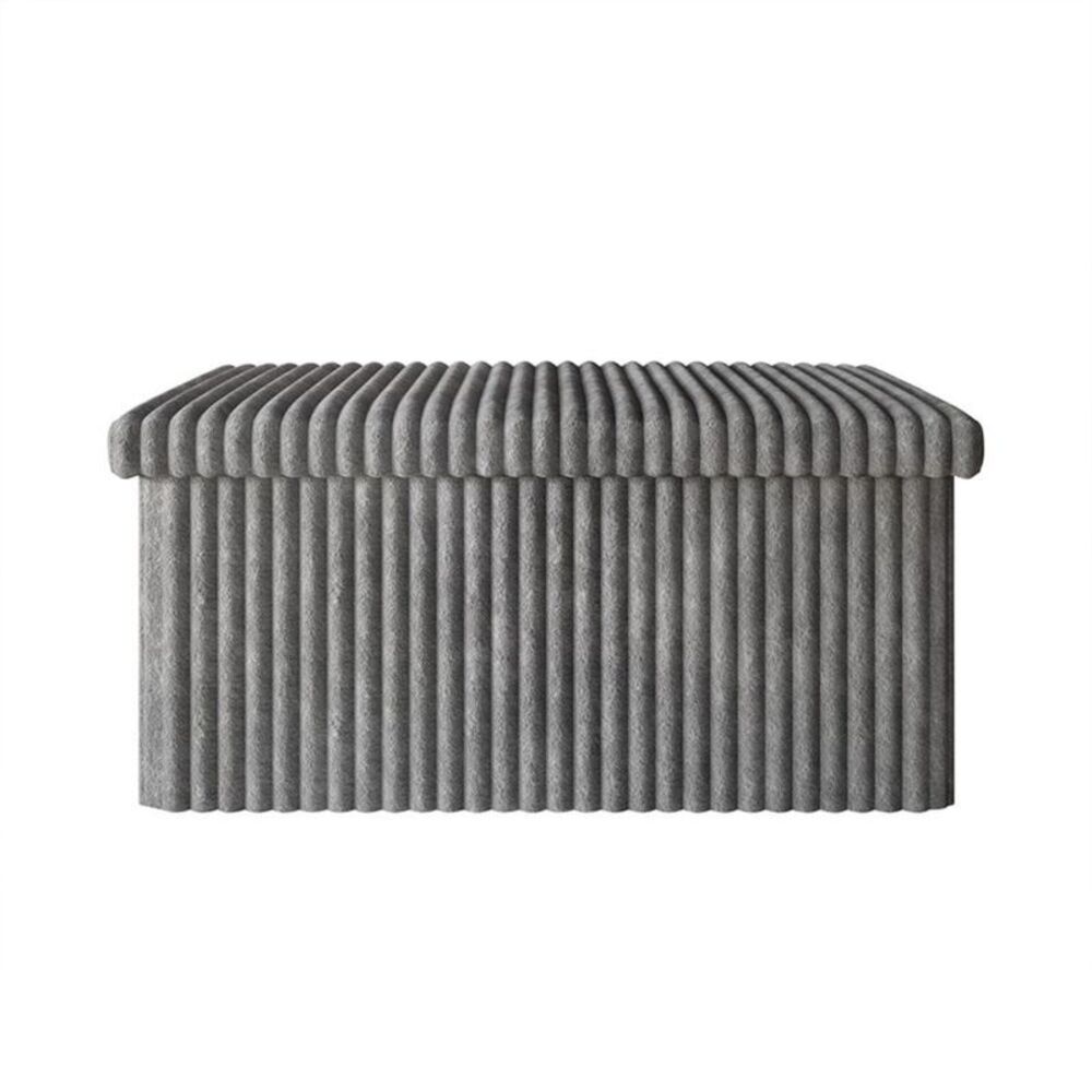Open Box - Home Design -  Florence 30" Upholstered Folding Stora Gray